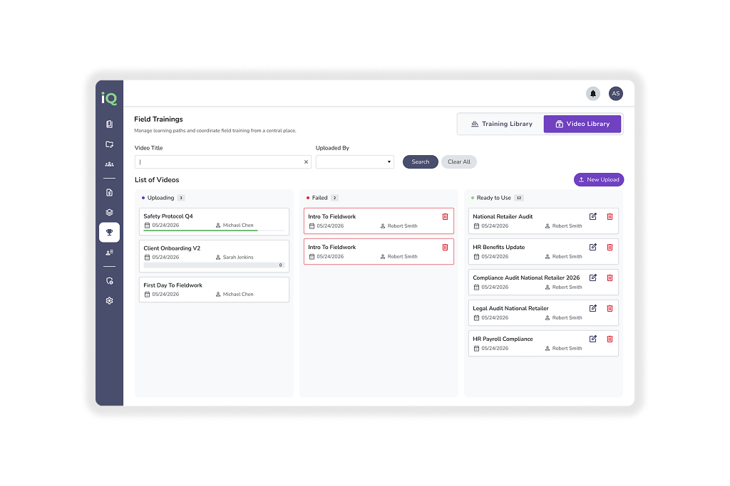 Video library in the web authoring experience